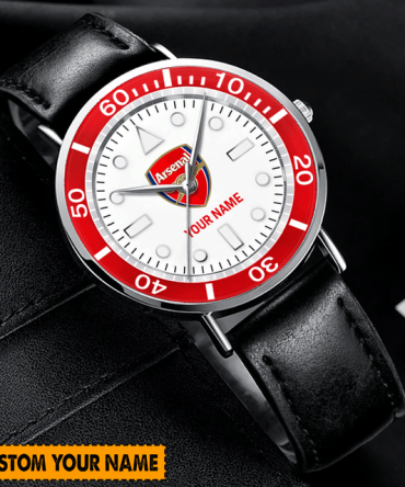 Custom Hand Watch For Fan Arsenal Watch - Personalized Gift With Leather Strap