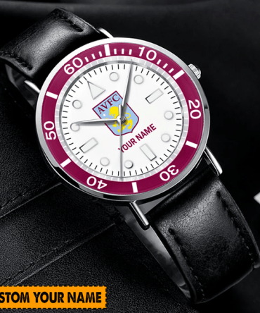 Customizable Avfc Logo Watch With Your Name - Perfect Gift For Fans