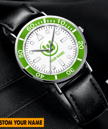 Personalized Men'S Watch - Custom Name Engraving, Stylish Leather Strap, Unique Gift Idea