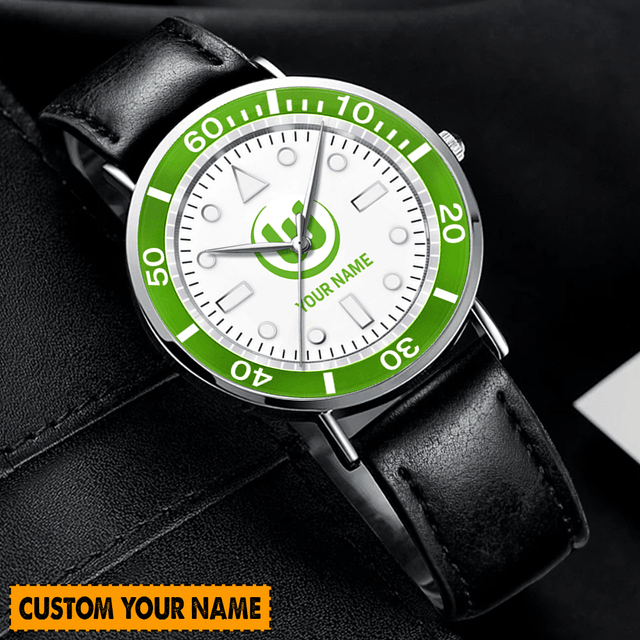 Personalized Men'S Watch - Custom Name Engraving, Stylish Leather Strap, Unique Gift Idea