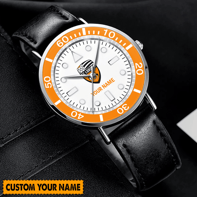 Customizable Men'S Leather Watch - Add Your Name & Logo – Unique Gift Idea