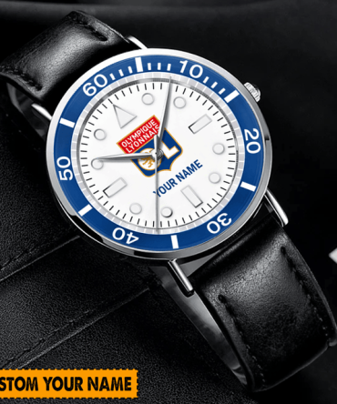 Customizable Olympique Lyonnais Watch – Personalized Name & Logo – Perfect Gift!