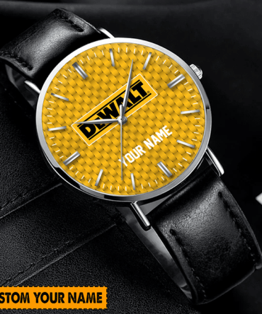 Custom Name Hand Watch For Fan Watch With Yellow Face - Personalized Gift For Him