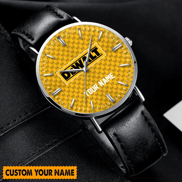Custom Name Hand Watch For Fan Watch With Yellow Face - Personalized Gift For Him