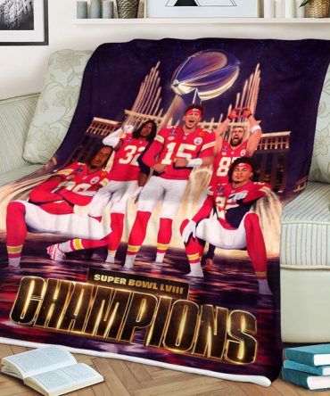 Super Bowl Lviii Champions Fleece Throw Blanket - Ultimate Fan Gift!