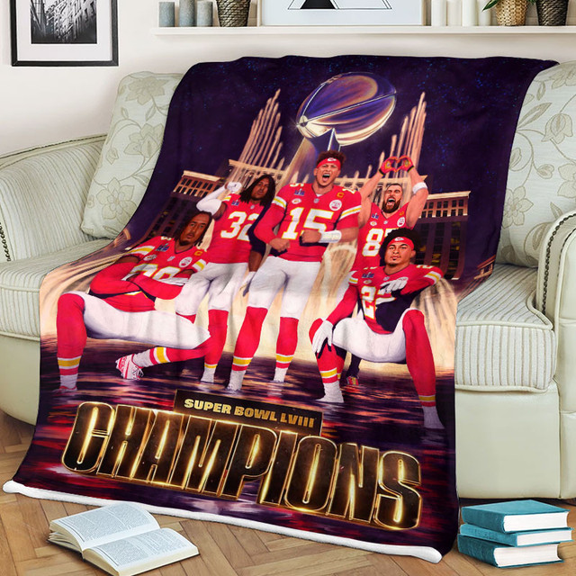 Super Bowl Lviii Champions Fleece Throw Blanket - Ultimate Fan Gift!