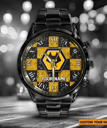 Customizable Black & Gold Watch With Roman Numerals - Add Your Name For A Unique Touch!