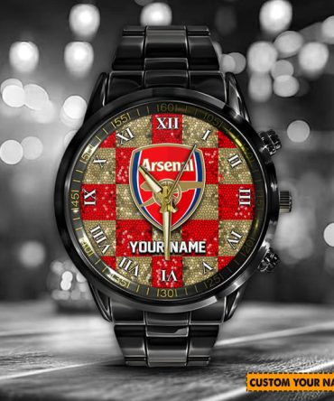 Custom Arsenal Fan Watch – Personalized Name & Stylish Design – Perfect Gift For Football Lovers