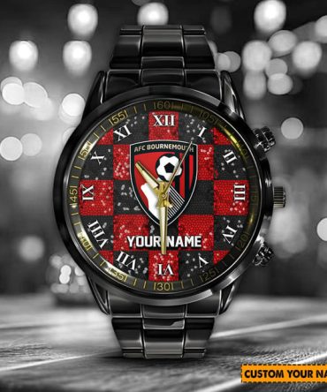 Custom Afc Bournemouth Watch - Personalized Name Engraving , Stylish & Unique Gift