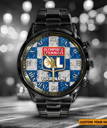 Custom Olympique Lyonnais Watch - Personalized Name, Elegant Design, Perfect Gift!