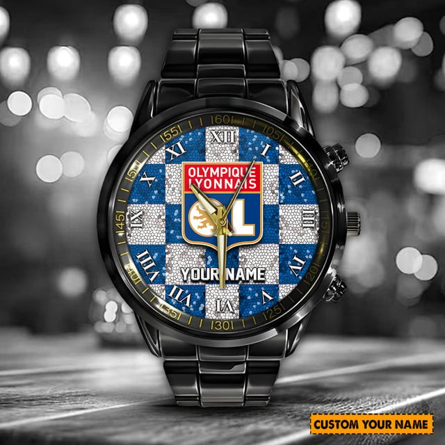 Custom Olympique Lyonnais Watch - Personalized Name, Elegant Design, Perfect Gift!