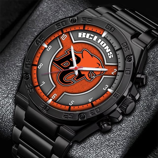 Bc Lions Men'S Watch - Sleek Black Steel, Bold Team Logo, Perfect Gift For Fans