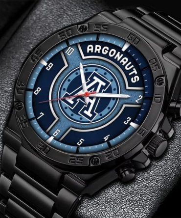 Stylish Argonauts Men'S Watch - Sleek Black Design & Team Logo Dial - Perfect Gift!
