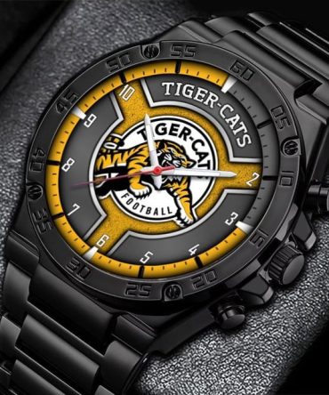 Men'S Black Stainless Steel Tiger-Cats Watch - Bold Design, Sporty Style