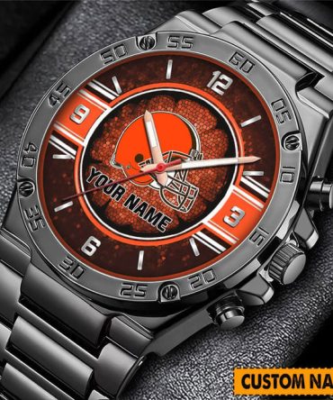 Customizable Football Fan Stainless Steel Watch - Personalize Your Name & Team Colors!