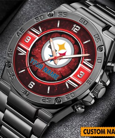 Custom Name Men'S Steel Watch - Personalized Sports Team Design, Durable & Stylish Gift