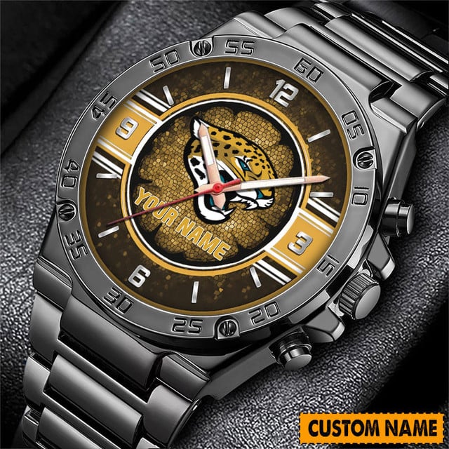 Custom Name Jaguar Design Men'S Stainless Steel Watch - Perfect Gift!