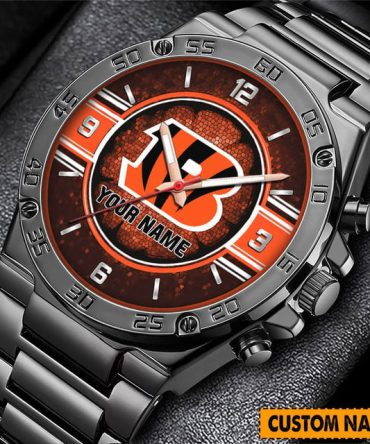 Custom Name Stainless Steel Sports Watch – Personalized Gift For Fans