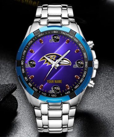 Customizable Nfl Team Fan Watch - Personalized Name, Stainless Steel, Perfect Gift
