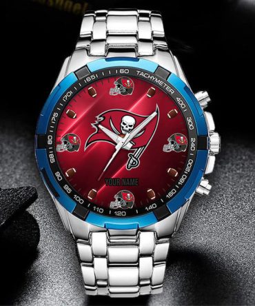 Men'S Silver Sports Watch - Customizable Team Logo Dial, Stainless Steel Band