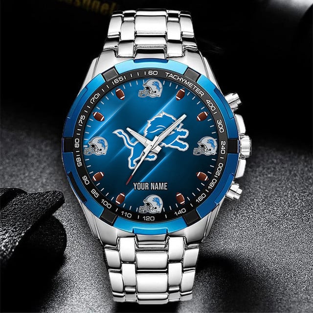 Custom Nfl Team Watch - Personalized Name Stainless Steel Sports Fan Gift