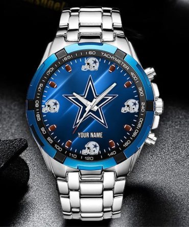 Personalized Stainless Steel Sports Fan Watch - Custom Name & Logo Design