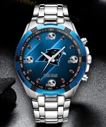 Custom Nfl Fan Watch - Stainless Steel Sports Team Wristwatch With Helmet Design