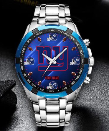 Customizable Ny Football Fan Watch – Personalized Stainless Steel Sports Timepiece