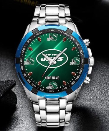 Customizable New York Jets Stainless Steel Watch – Perfect Gift For Fans!