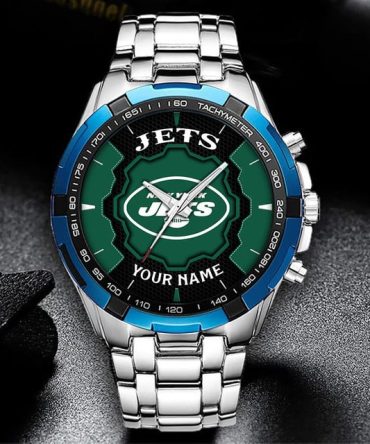 Customizable New York Jets Stainless Steel Watch – Perfect Gift For Fans!