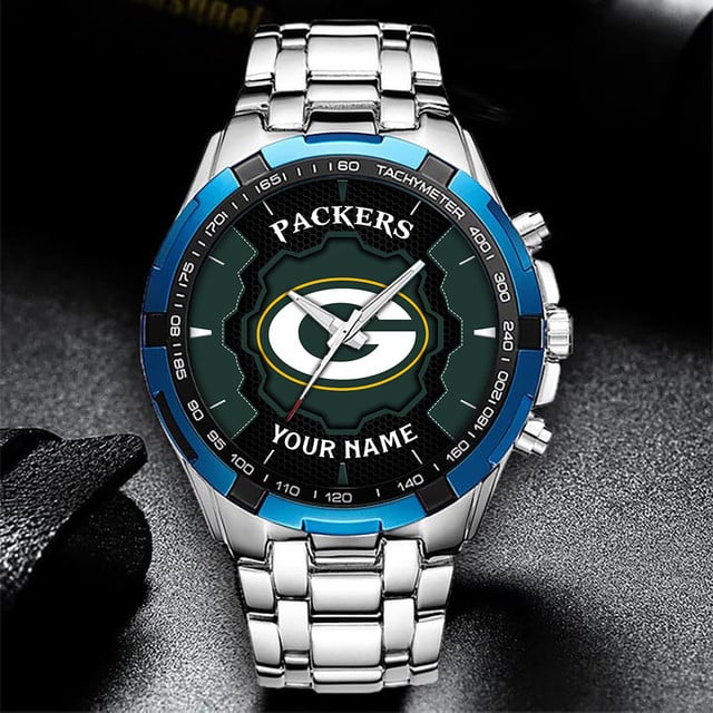 Custom Packers Fan Watch - Personalized Stainless Steel Sports Timepiece