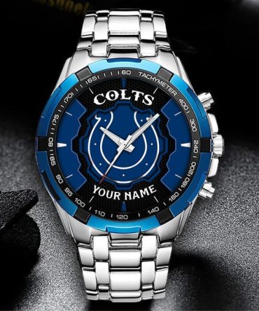 Customizable Colts Fan Watch - Personalized Name, Sleek Design, Perfect Gift