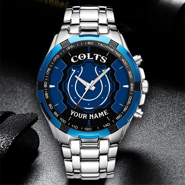 Customizable Colts Fan Watch - Personalized Name, Sleek Design, Perfect Gift