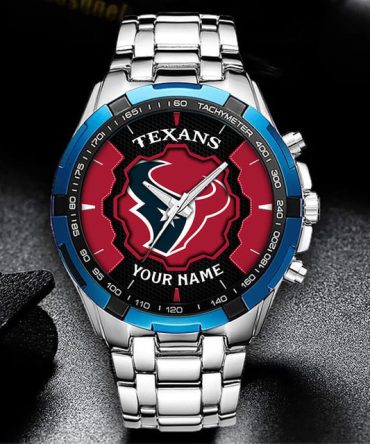 Customizable Texans Stainless Steel Watch - Personalized Gift For Fans