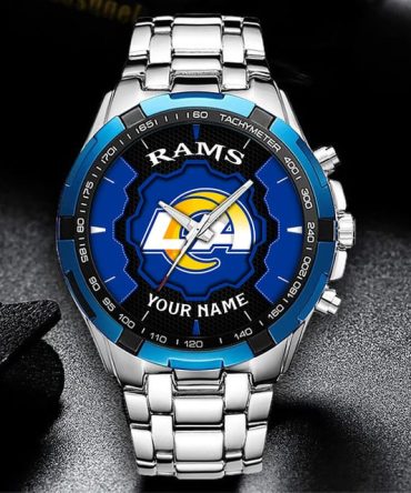 Customizable Rams Fan Watch – Stainless Steel, Personalized Gift For Sports Enthusiasts