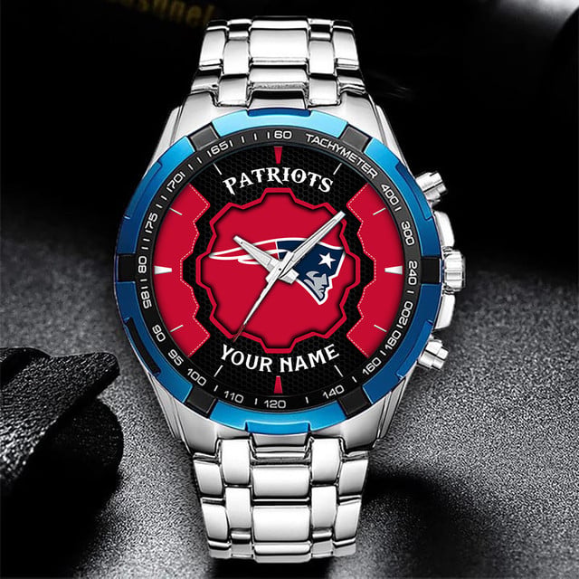 Custom Patriots Fan Stainless Steel Watch - Personalize Your Style!