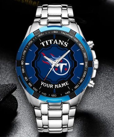 Customizable Titans Fan Watch – Stainless Steel Sports Timepiece With Your Name