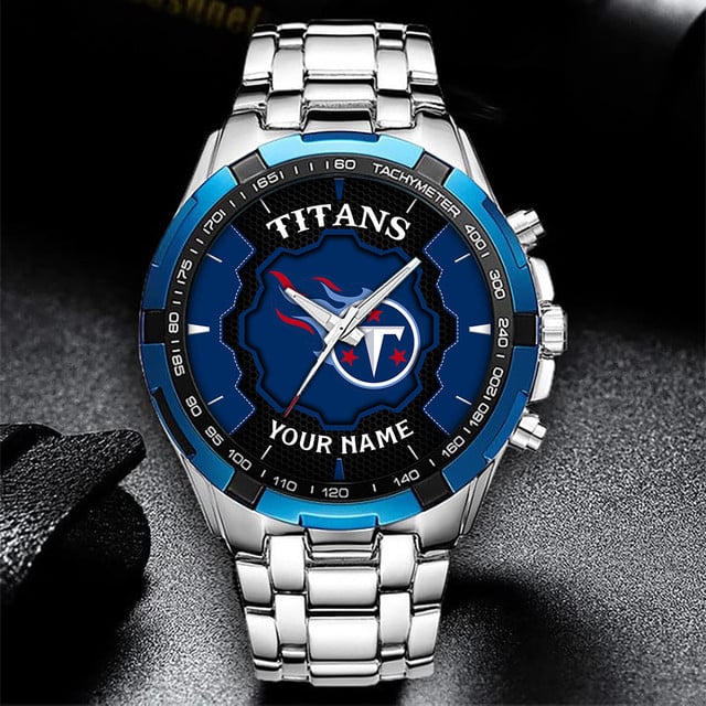 Customizable Titans Fan Watch – Stainless Steel Sports Timepiece With Your Name