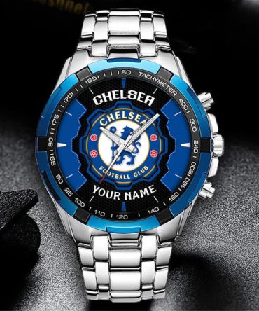 Personalized Chelsea Fc Men'S Watch – Custom Name Engraving, Stainless Steel Sports Design
