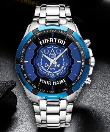 Personalized Everton Fc Stainless Steel Watch - Custom Name & Logo Design Gift