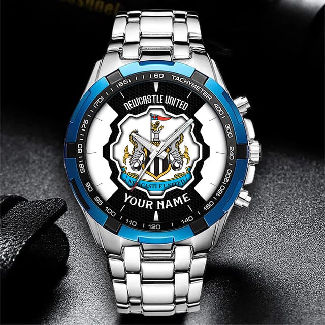 Custom Newcastle United Watch – Personalized Stainless Steel Sports Timepiece