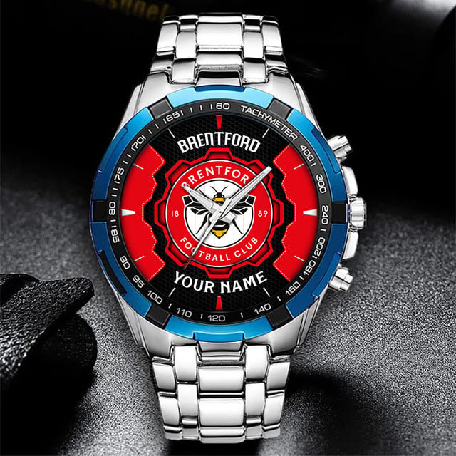 Personalized Brentford Fc Watch – Custom Name, Stainless Steel Sports Design