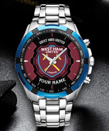 Custom West Ham United Watch – Personalized Stainless Steel Sports Timepiece