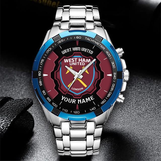 Custom West Ham United Watch – Personalized Stainless Steel Sports Timepiece