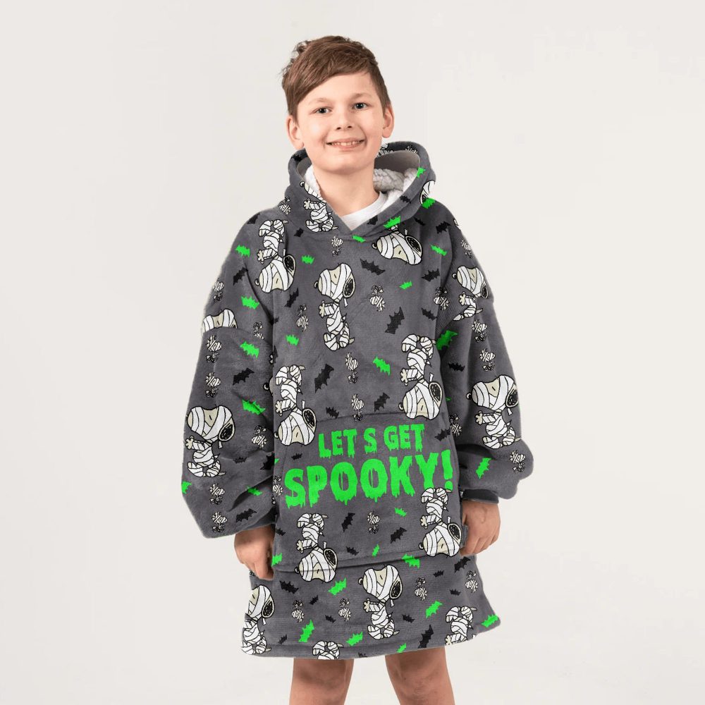 Kid Let'S Get Spooky Snoopy Unisex Blanket Hoodie