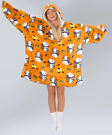 Adult Spooky Snoopy Halloween Unisex Blanket Hoodie