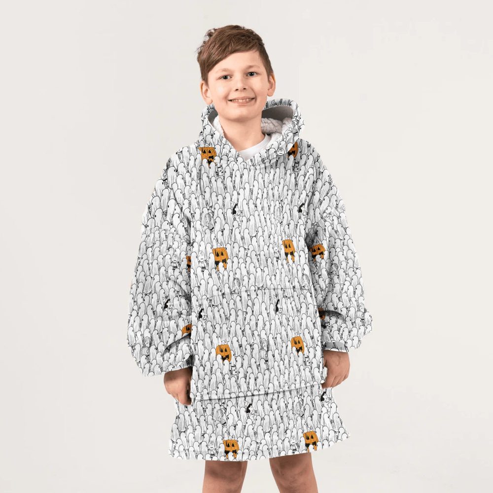 Kid Great Pumpkin Unisex Blanket Hoodie