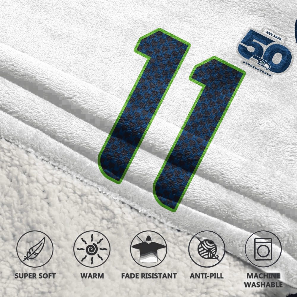 J.S 11 Seattle Football Unisex Blanket Hoodie - Image 2