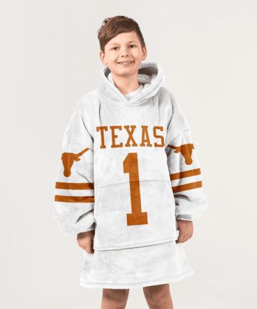 Kid 1 Texas Football Unisex Blanket Hoodie