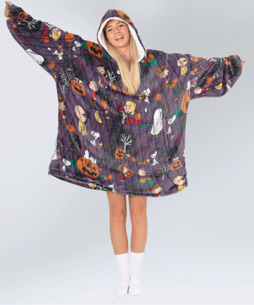 Adult Spooky Night Peanuts Unisex Blanket Hoodie